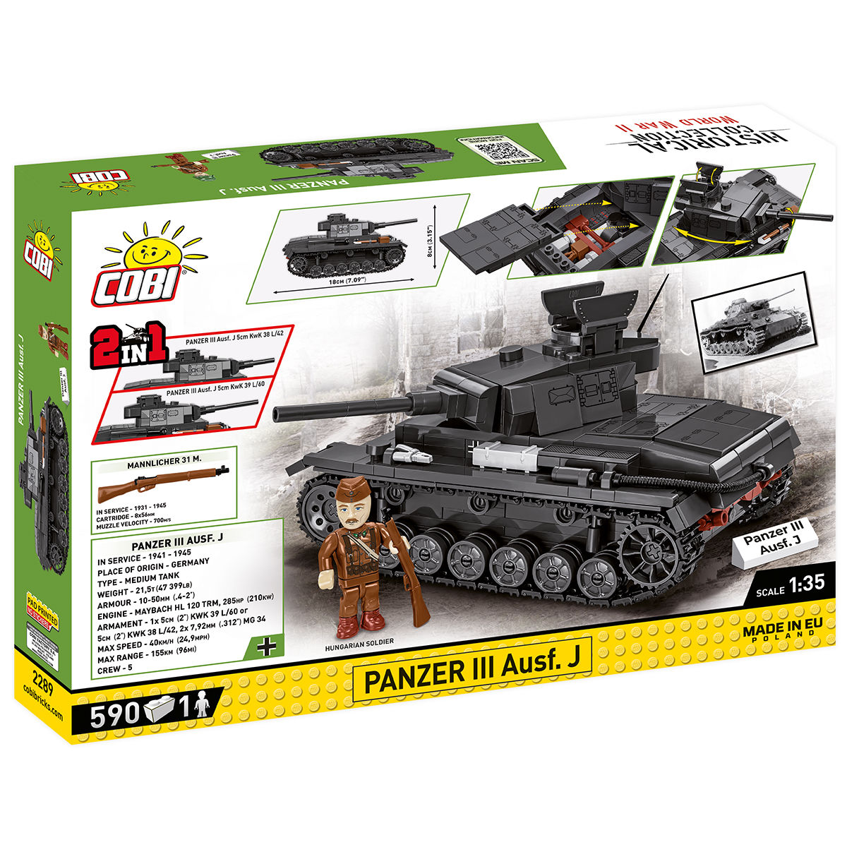 COBI Panzer III Ausf. J Tank : Set #2289