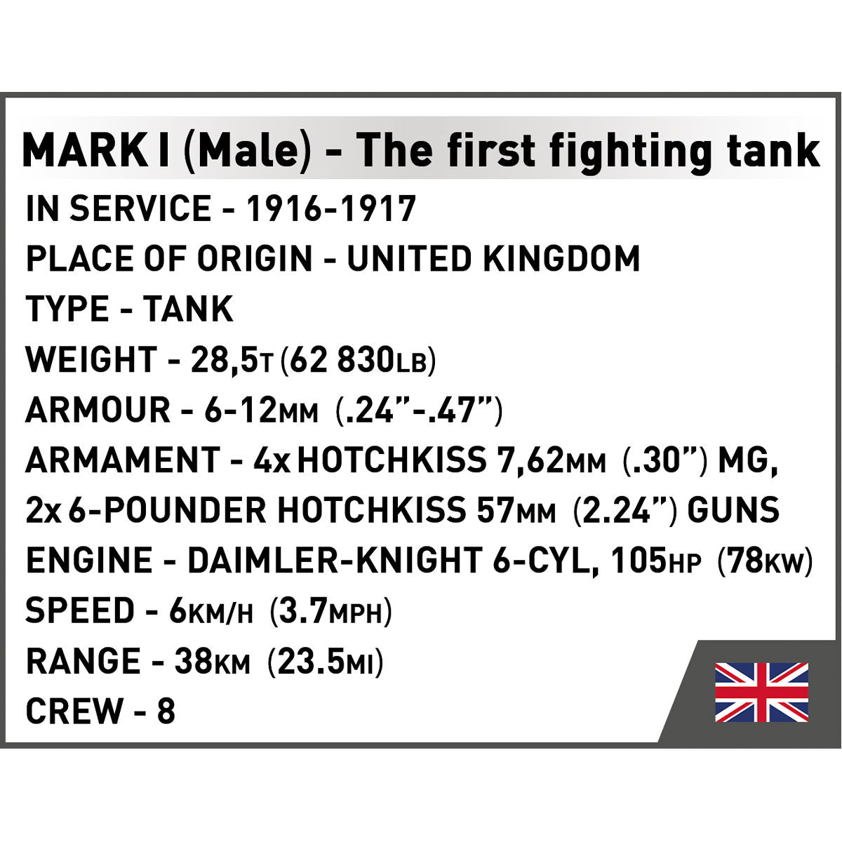 COBI Mark I (Male) no C.19. Tank : Set #2993