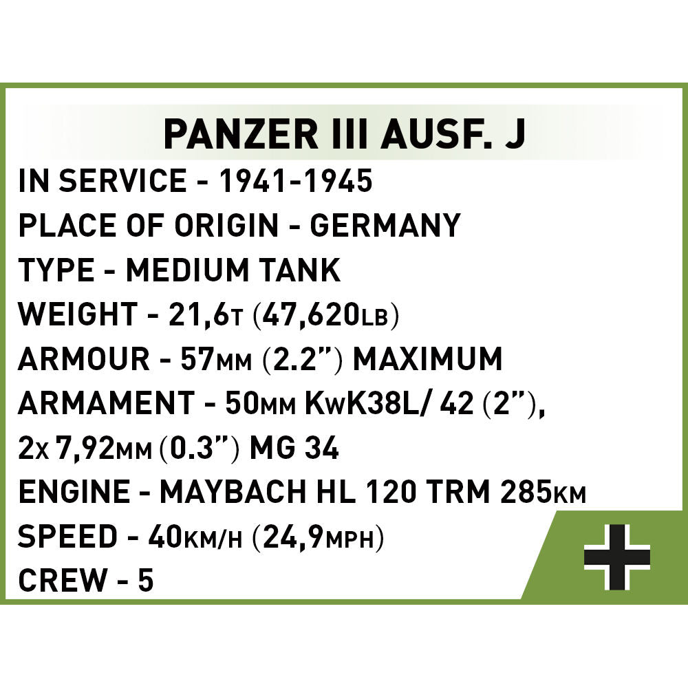 COBI Panzer III Ausf. J Tank 1:48: Set #2712