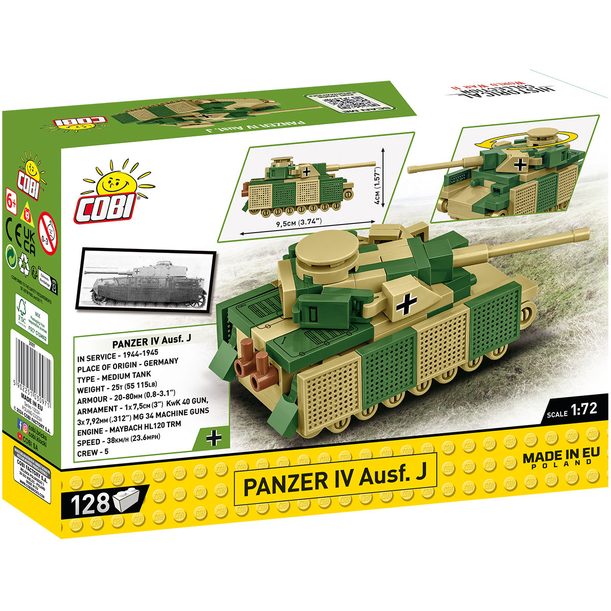 COBI Panzer IV Ausf. J Tank 1:72 Scale: Set #3097