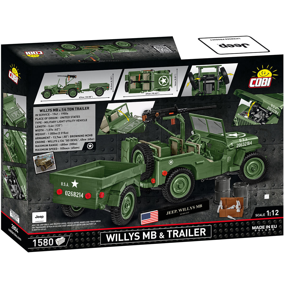 COBI EXECUTIVE EDITION JEEP Willys MB & Trailer: Set #2804