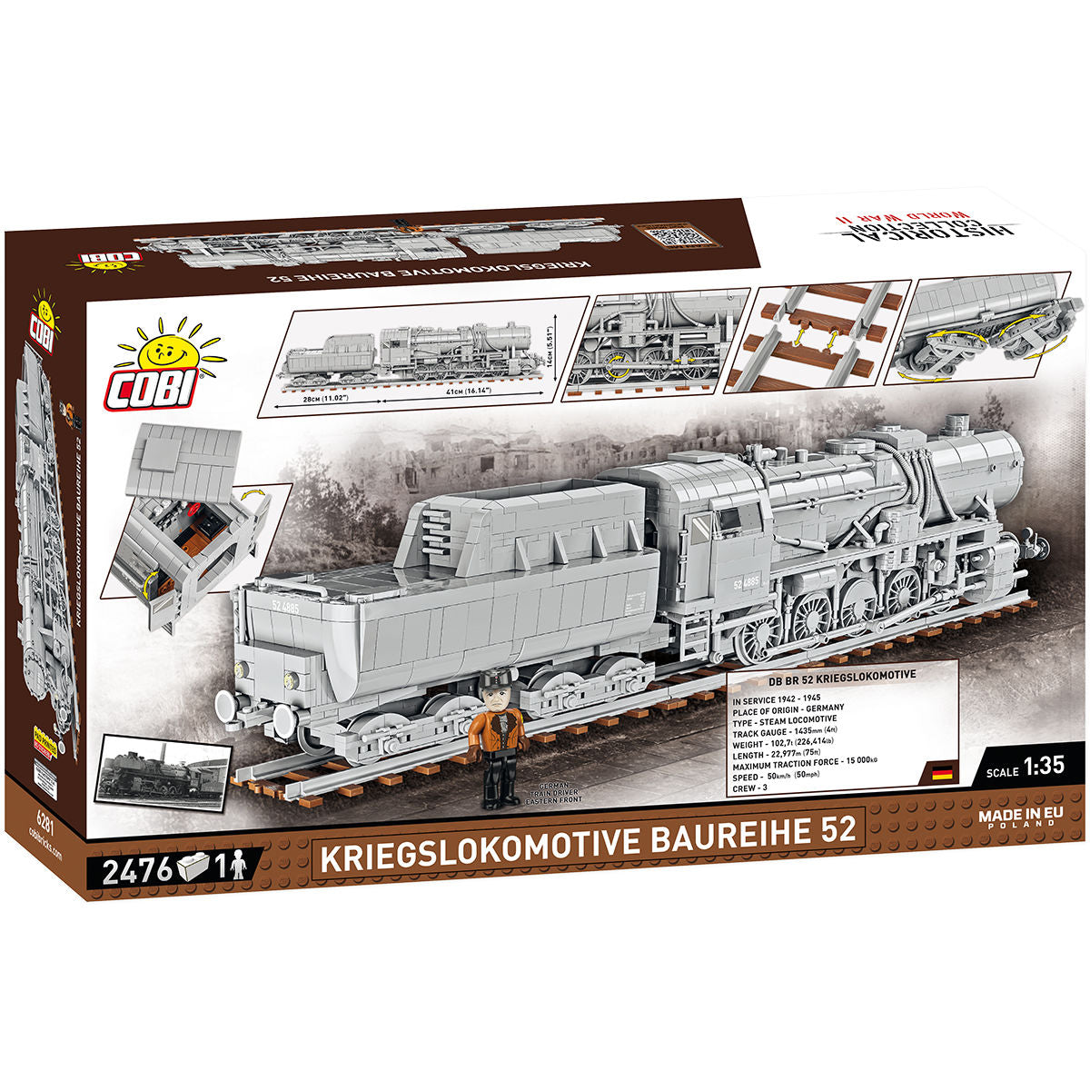 COBI Kriegslokomotive Baureihe 52 Locomotive : Set #6281