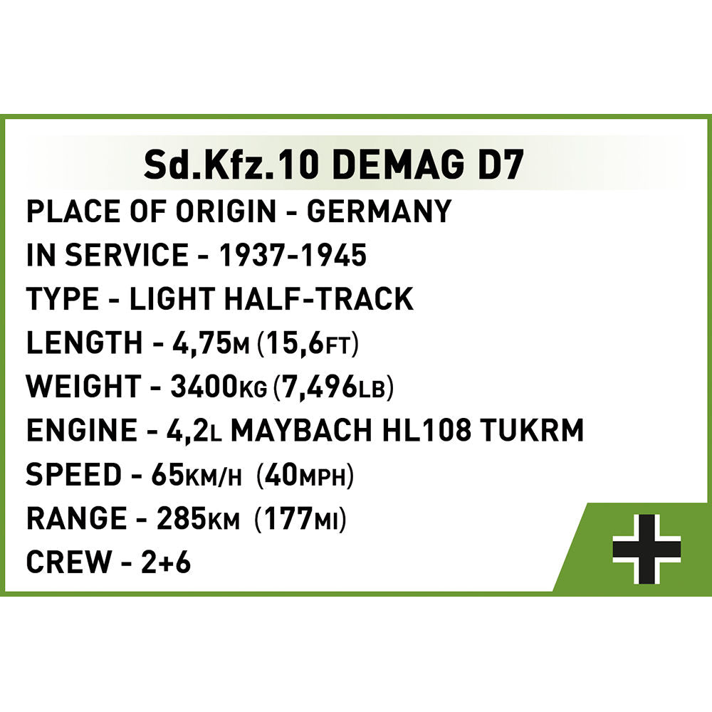 COBI Sd.Kfz. 10 Demag D7: Conjunto n.° 2273
