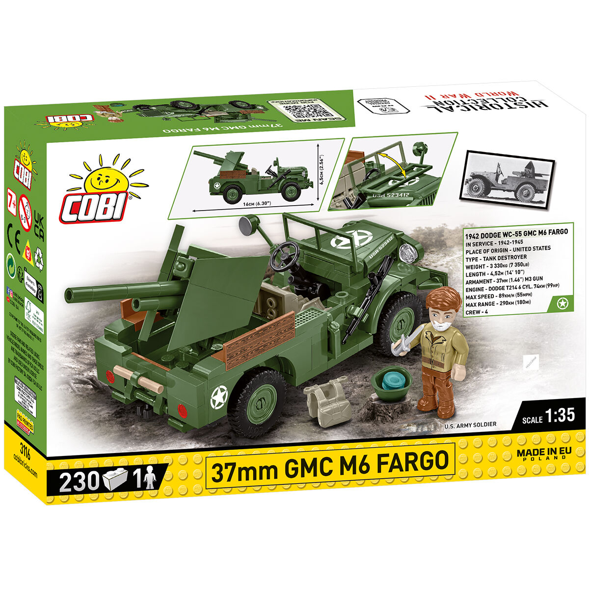 COBI 37 mm GMC M6 Fargo Vehículo: Juego n.° 3116
