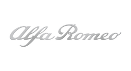 Logotipo metálico plateado de Alfa Romeo