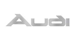 Logotipo metálico plateado de Audi
