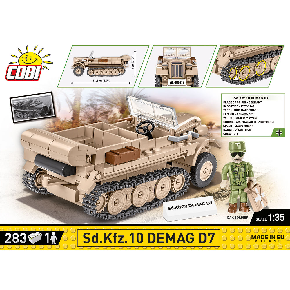 COBI Sd.Kfz. 10 Demag D7: Conjunto n.° 2273