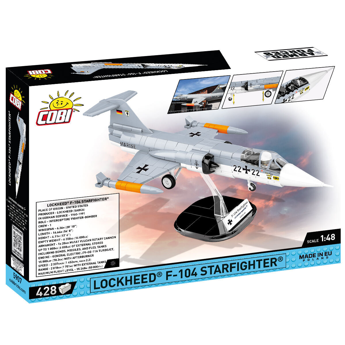 Avión de combate COBI LOCKHEED F-104 Starfighter: Set n.° 5907 