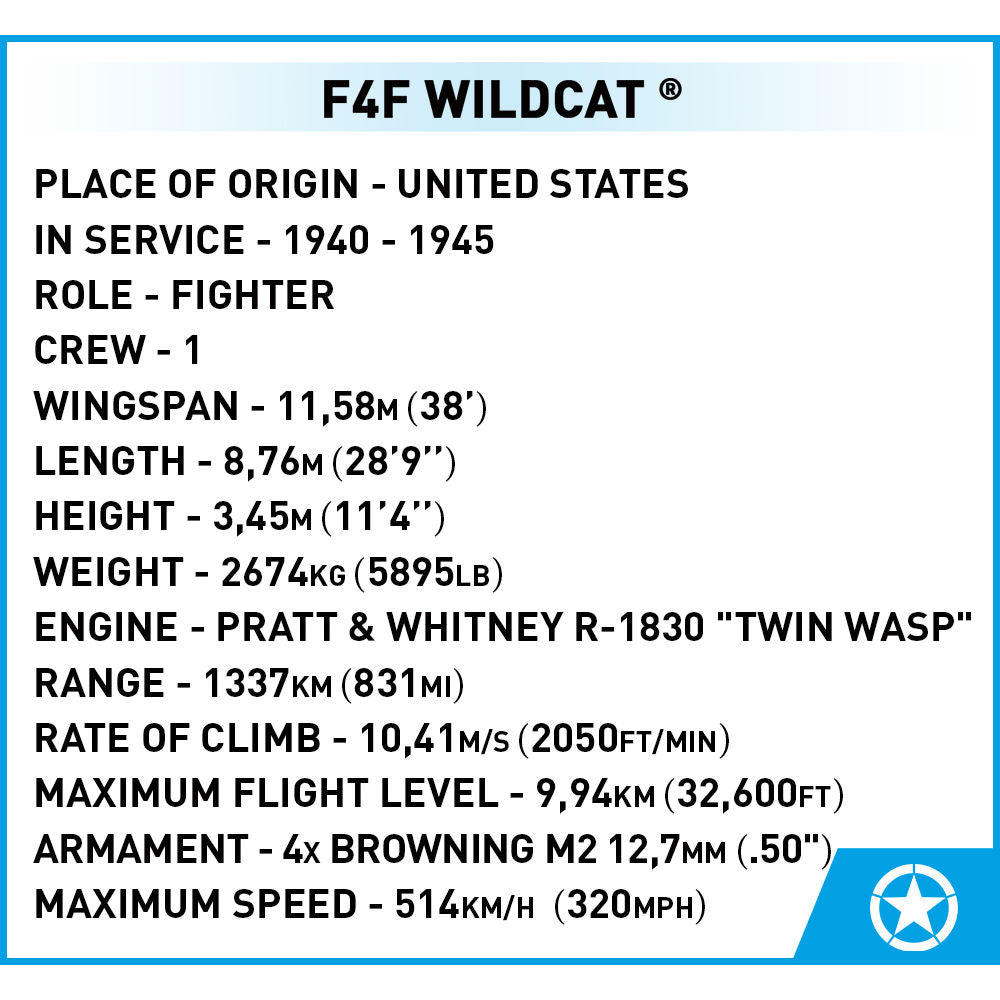 COBI F4F Wildcat Fighter : Set #5731
