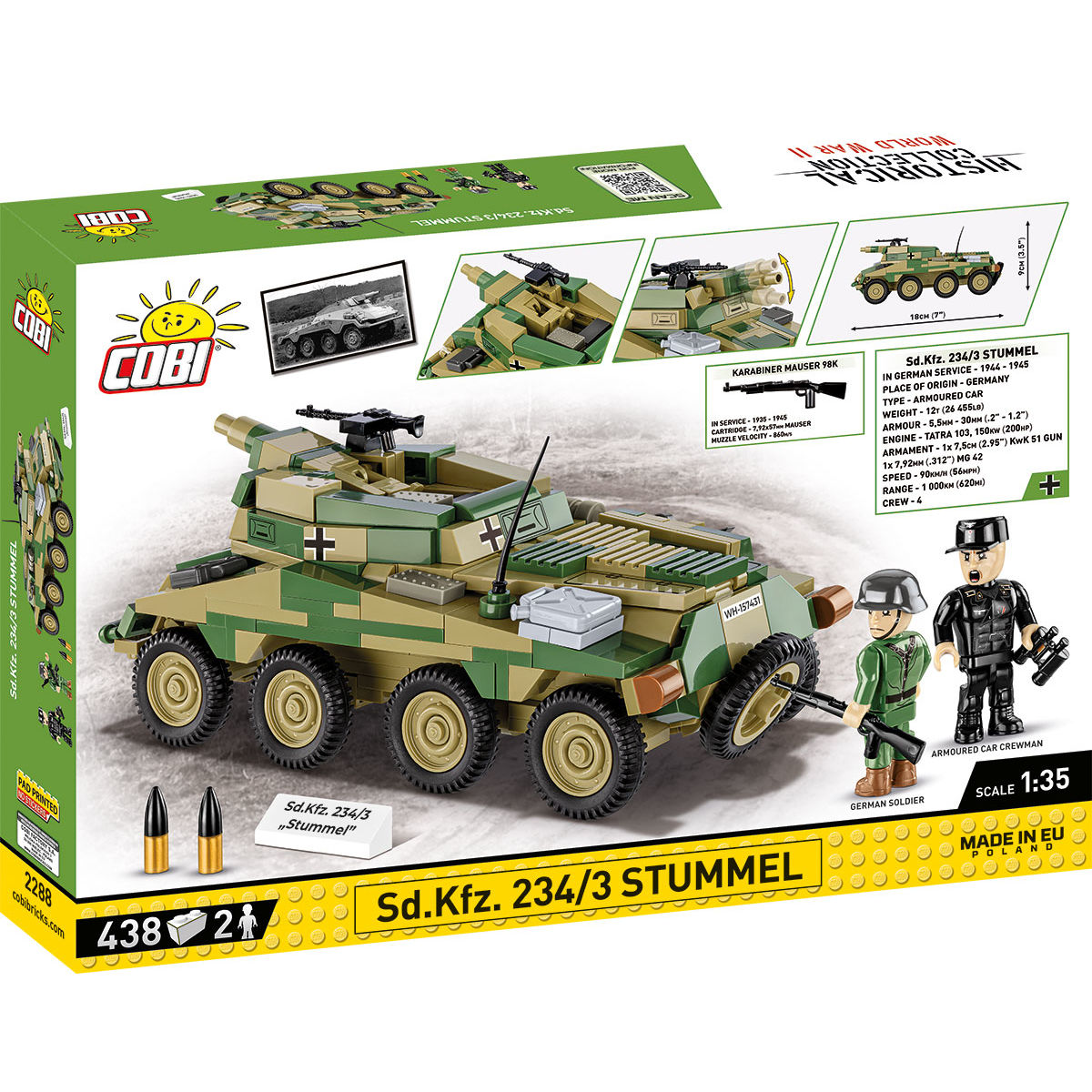 COBI Sd.Kfz. 234/3 Stummel Armored Vehicle : Set #2288