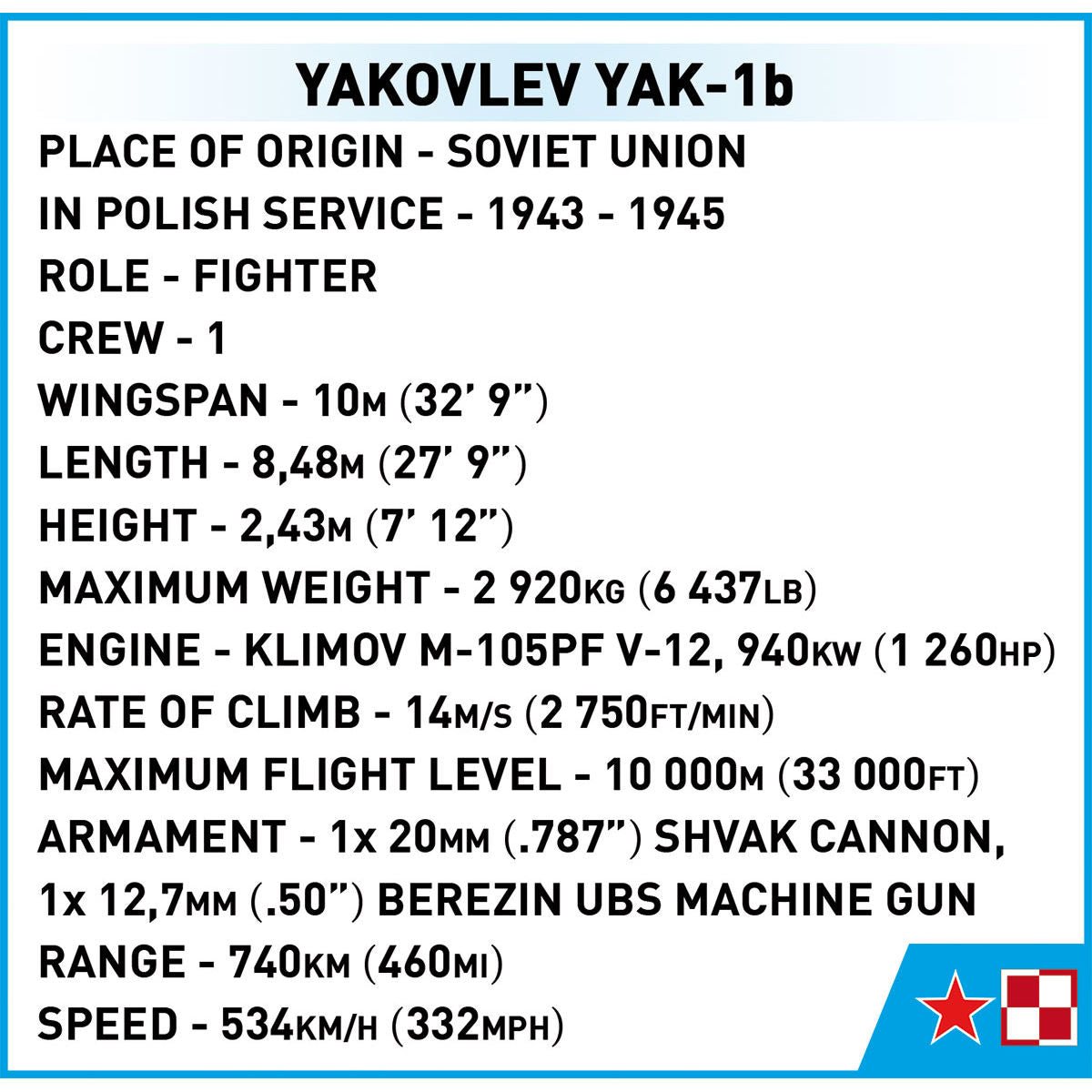 Caza COBI Yakovlev YAK-1b: Conjunto #5863