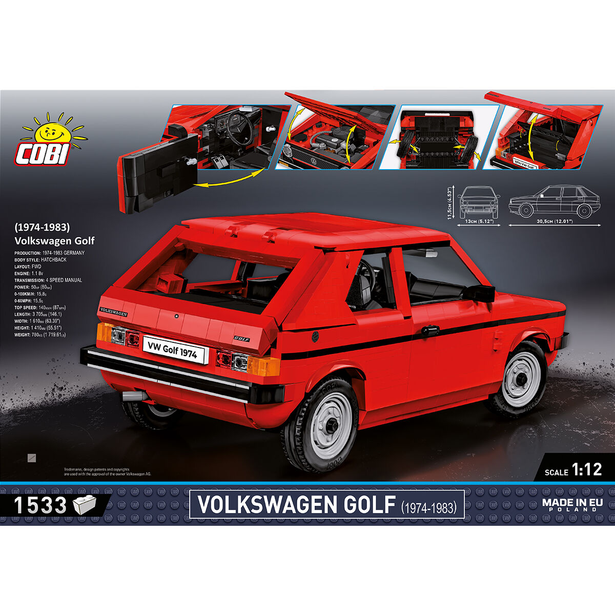 COBI Volkswagen Golf Red (1974-1983) : Set #24359