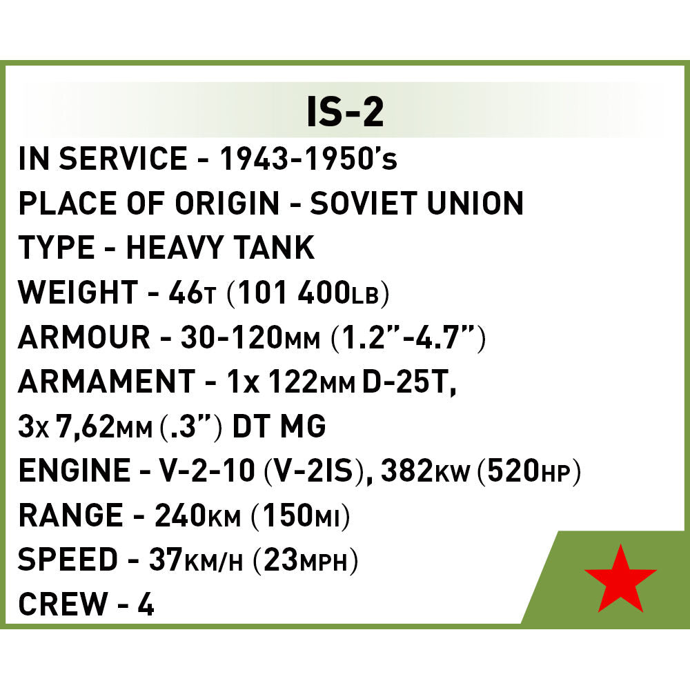 Tanque COBI IS-2 Escala 1:72: Set n.° 3098