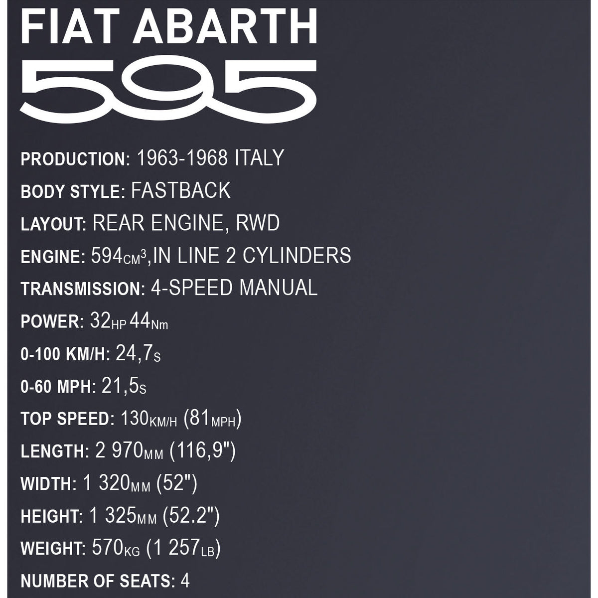 COBI EXECUTIVE EDITION Fiat Abarth 595 Car: Set #24353
