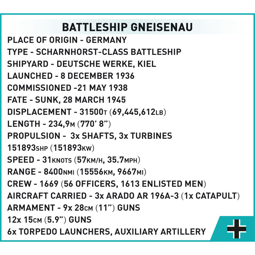 COBI Battleship Gneisenau: Set #4835