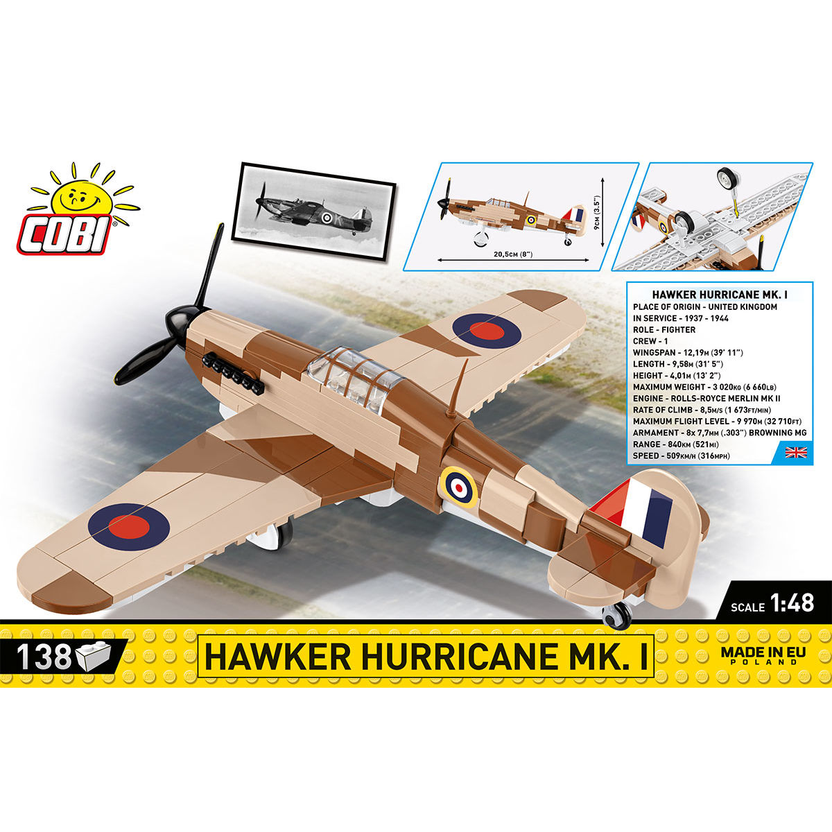 COBI Hawker Hurricane MK. I Fighter 1:48 : Set #5866