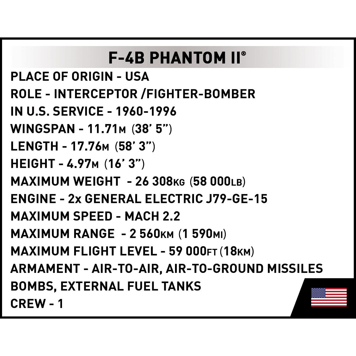 COBI F-4 Phantom II Jet Fighter: Set #5897