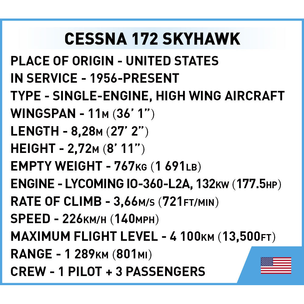 COBI Cessna 172 Skyhawk Aircraft (Yellow): Set #26621