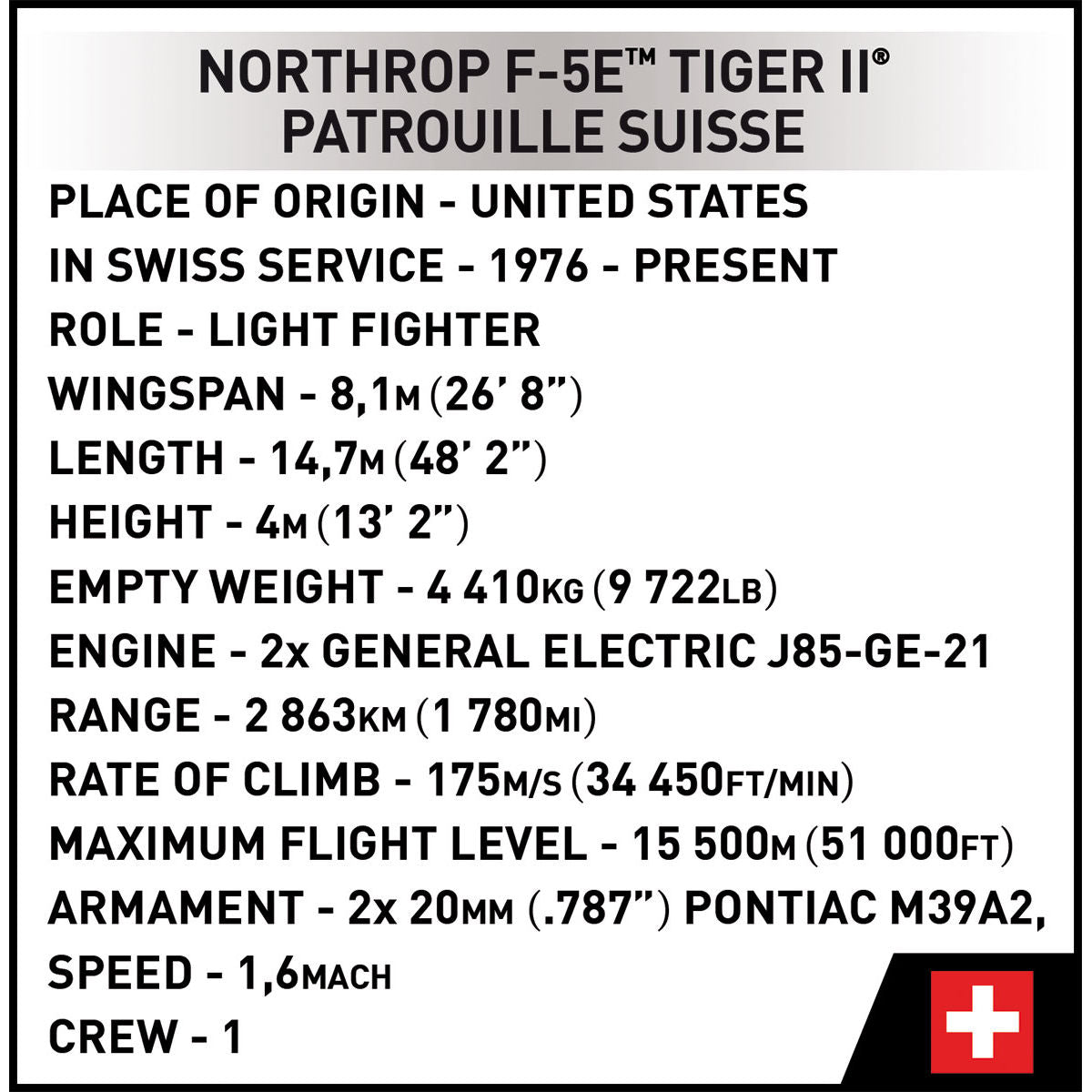 COBI Northrop F-5E Tiger II Jet: Set #5857