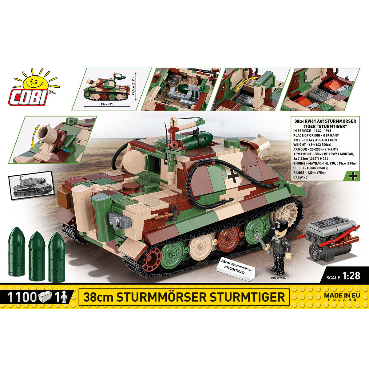 COBI 38cm Sturmmörser Sturmtiger Assault Gun : Set #2585