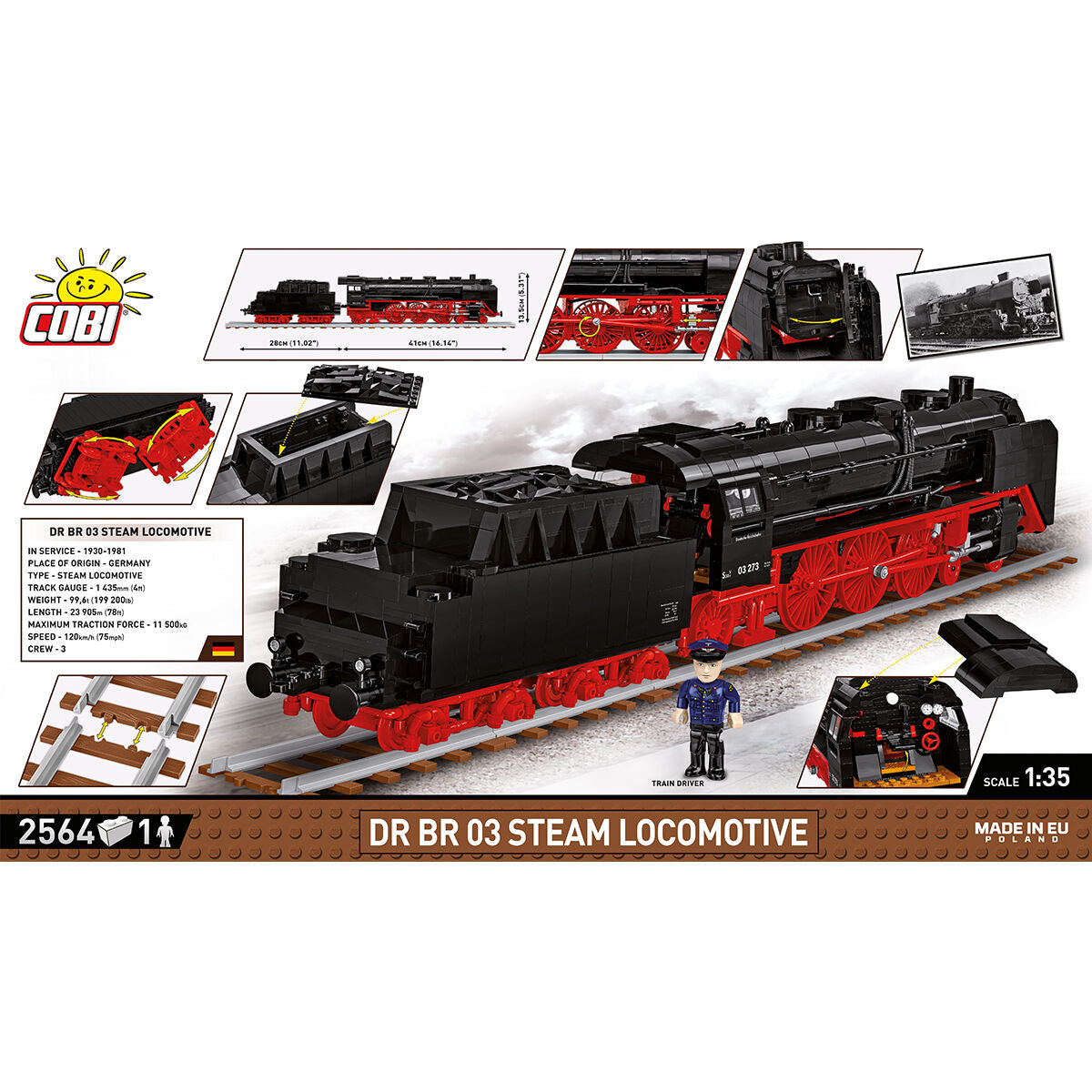 COBI Steam Locomotive DR BR 03 Train : Set #6288
