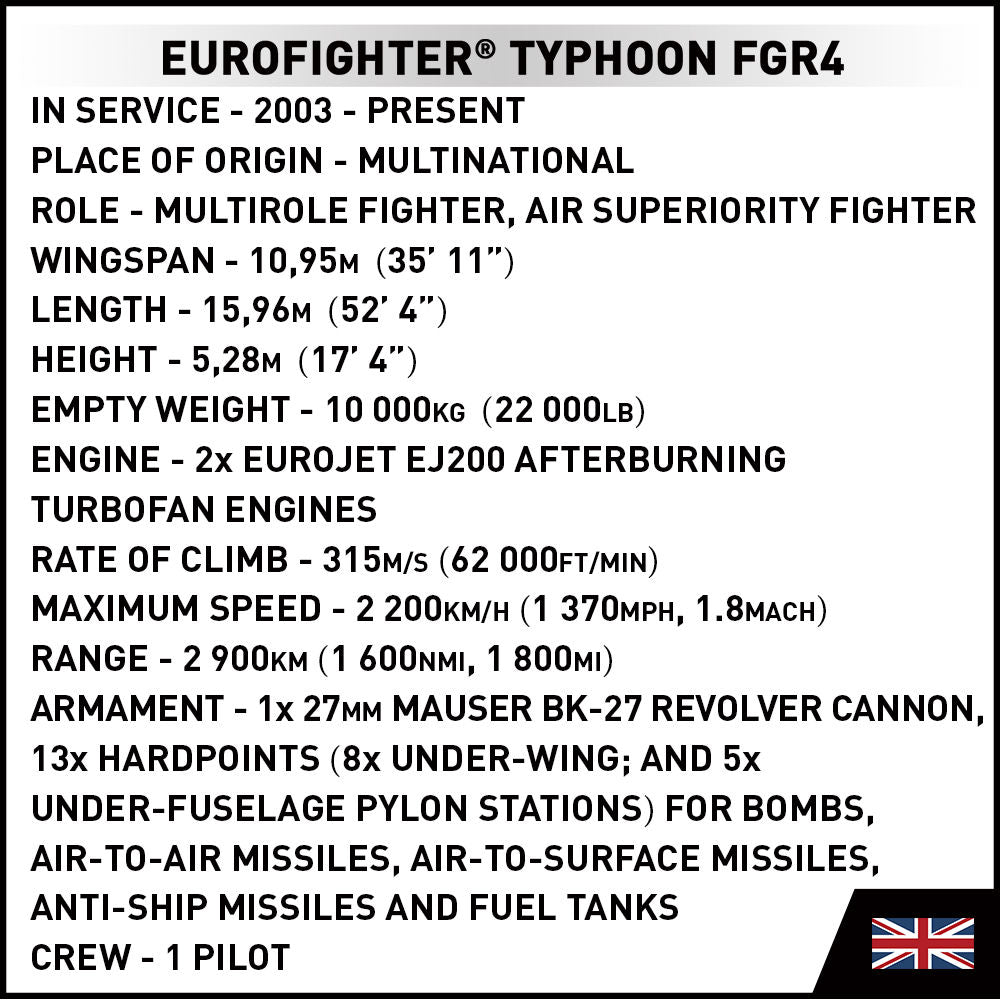 COBI Eurofighter Typhoon FGR4 : Set #5843