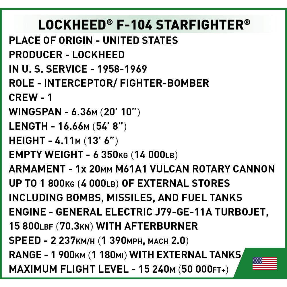 COBI LOCKHEED F-104 Starfighter Jet Fighter: Set #2426