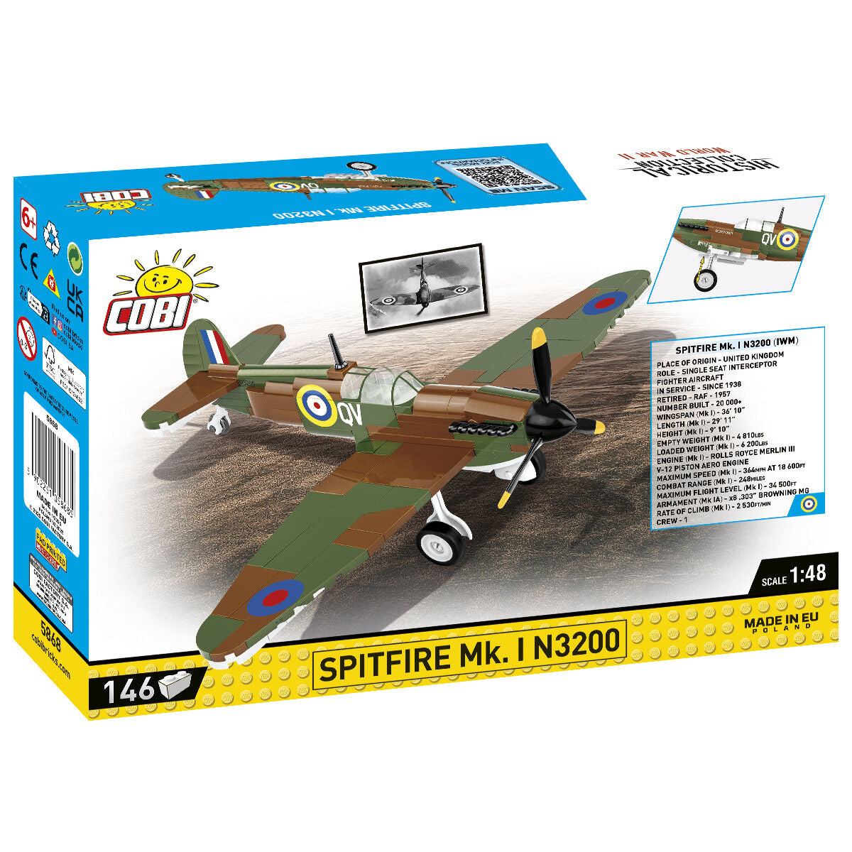 COBI Spitfire Mk. I N3200 Fighter : Set #5868