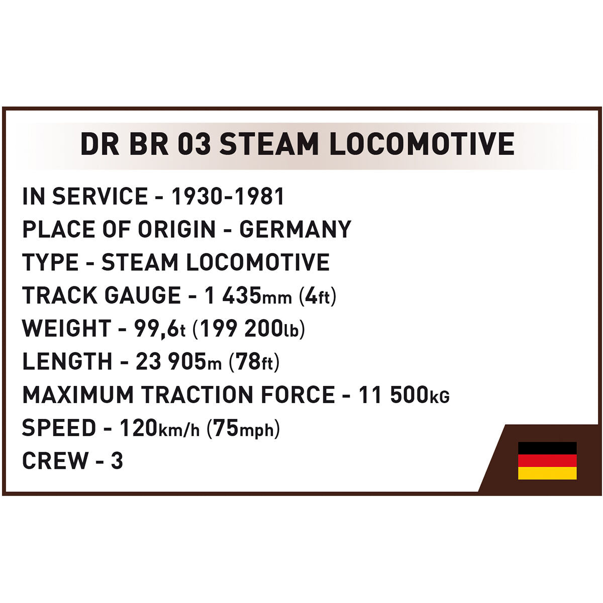 COBI EXECUTIVE EDITION Steam Locomotive DR BR 03 Train & Water Crane : Set #6286