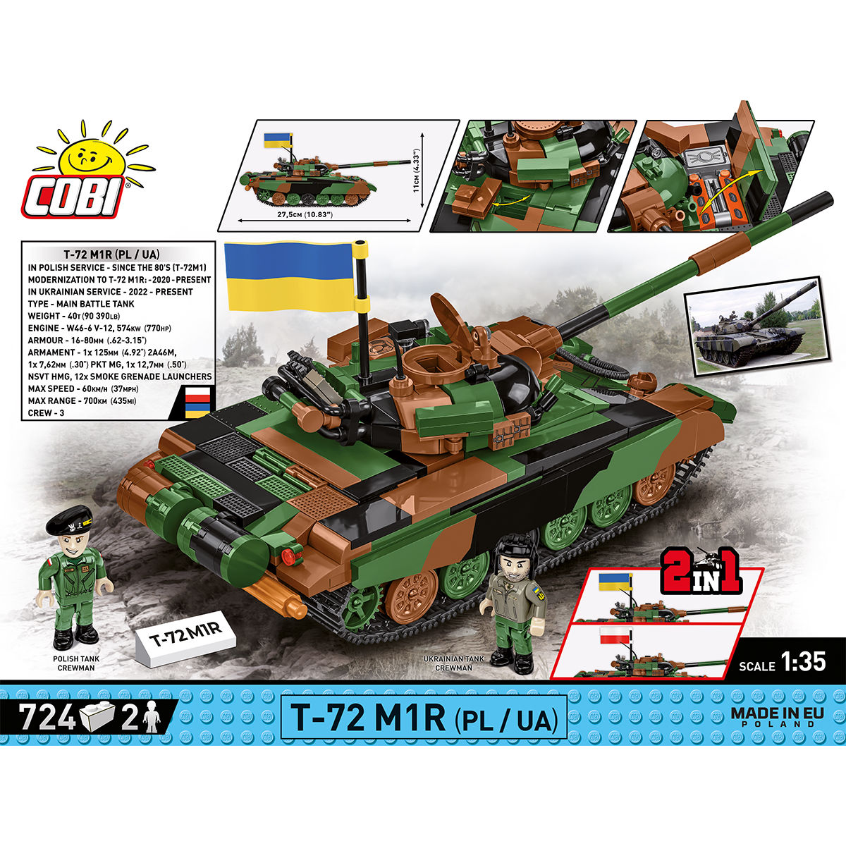 COBI T-72 M1R (PL/UA) Tank : Set #2624