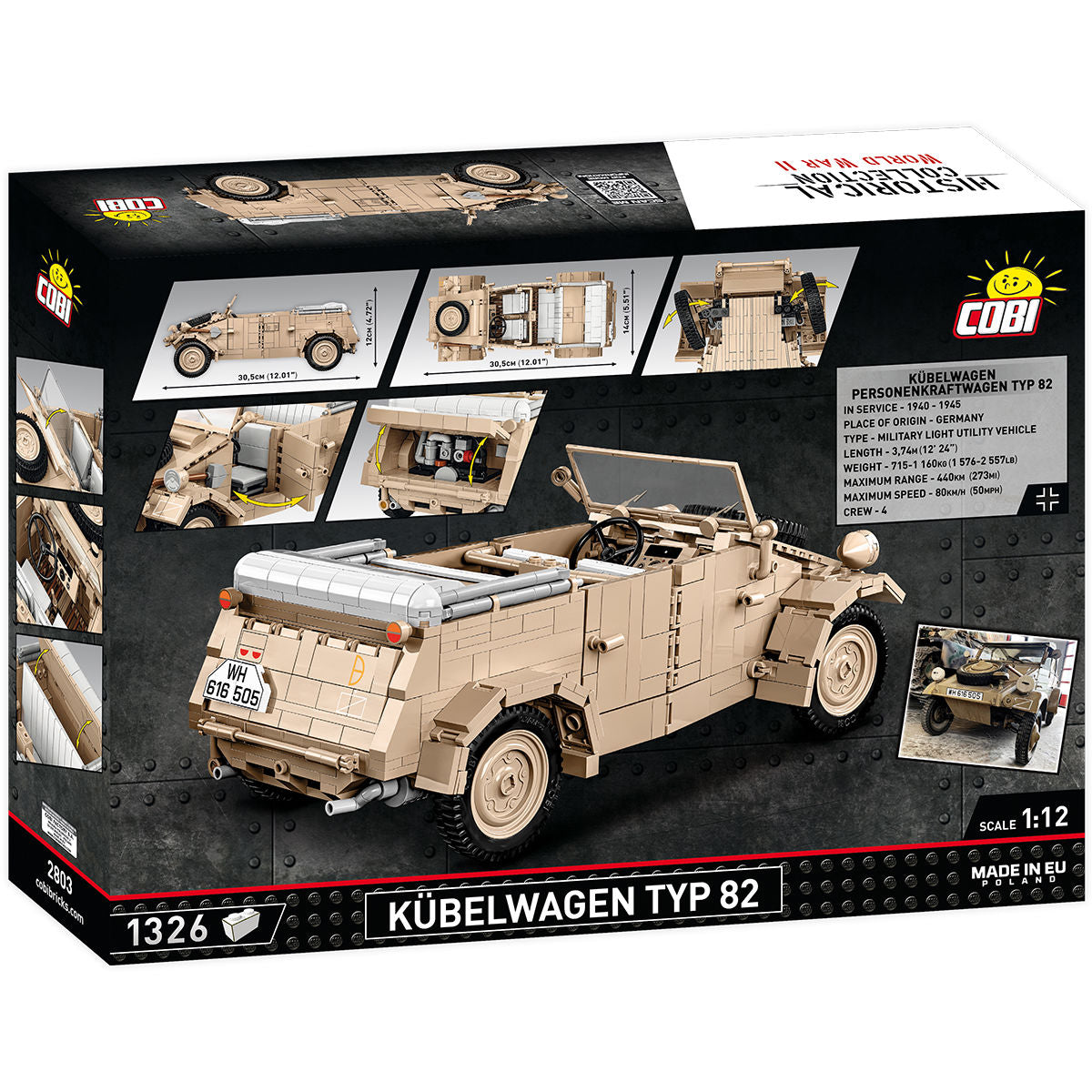 Vehículo utilitario COBI Kübelwagen TYP 82 (1:12): Set #2803