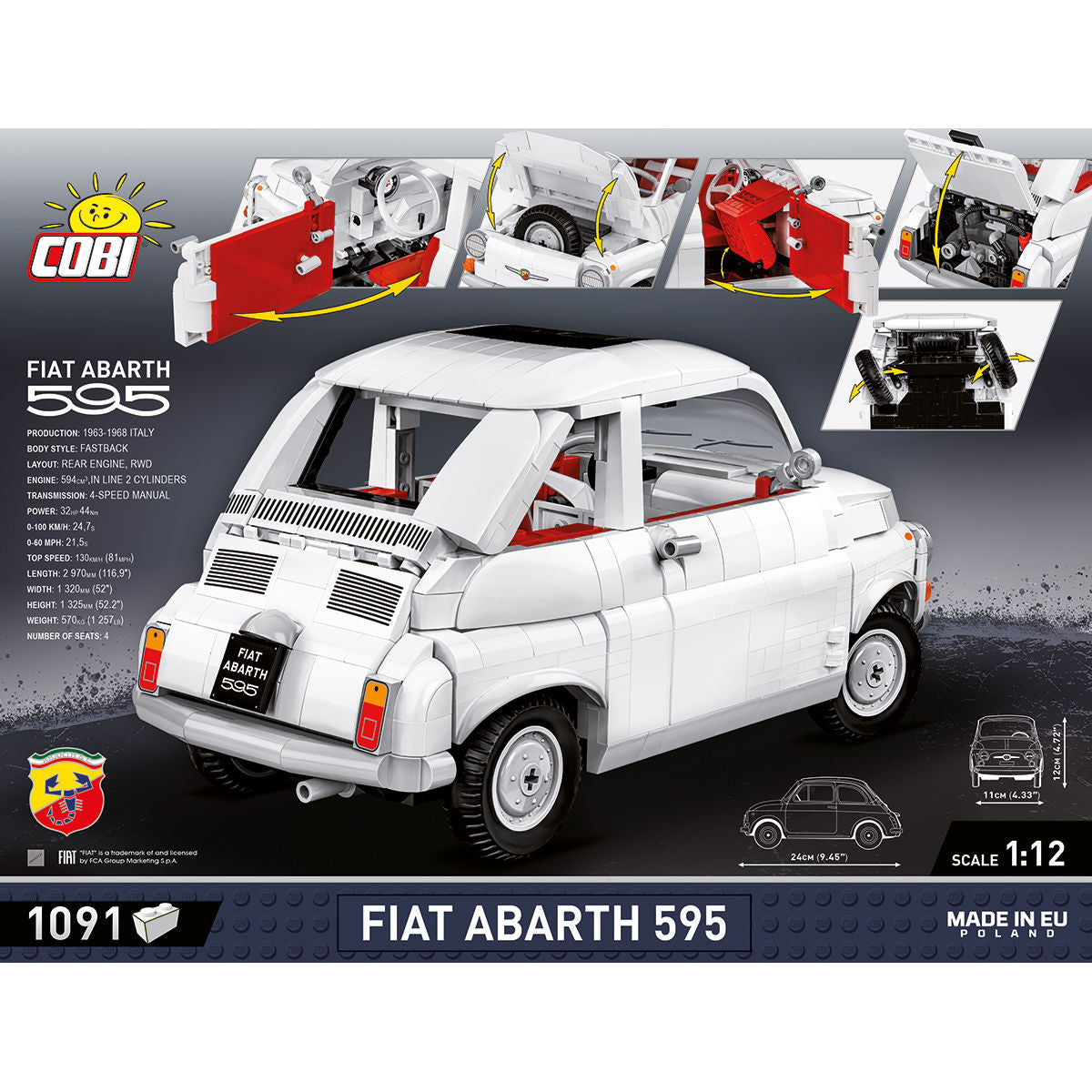 COBI Fiat Abarth 595 Car: Set #24354
