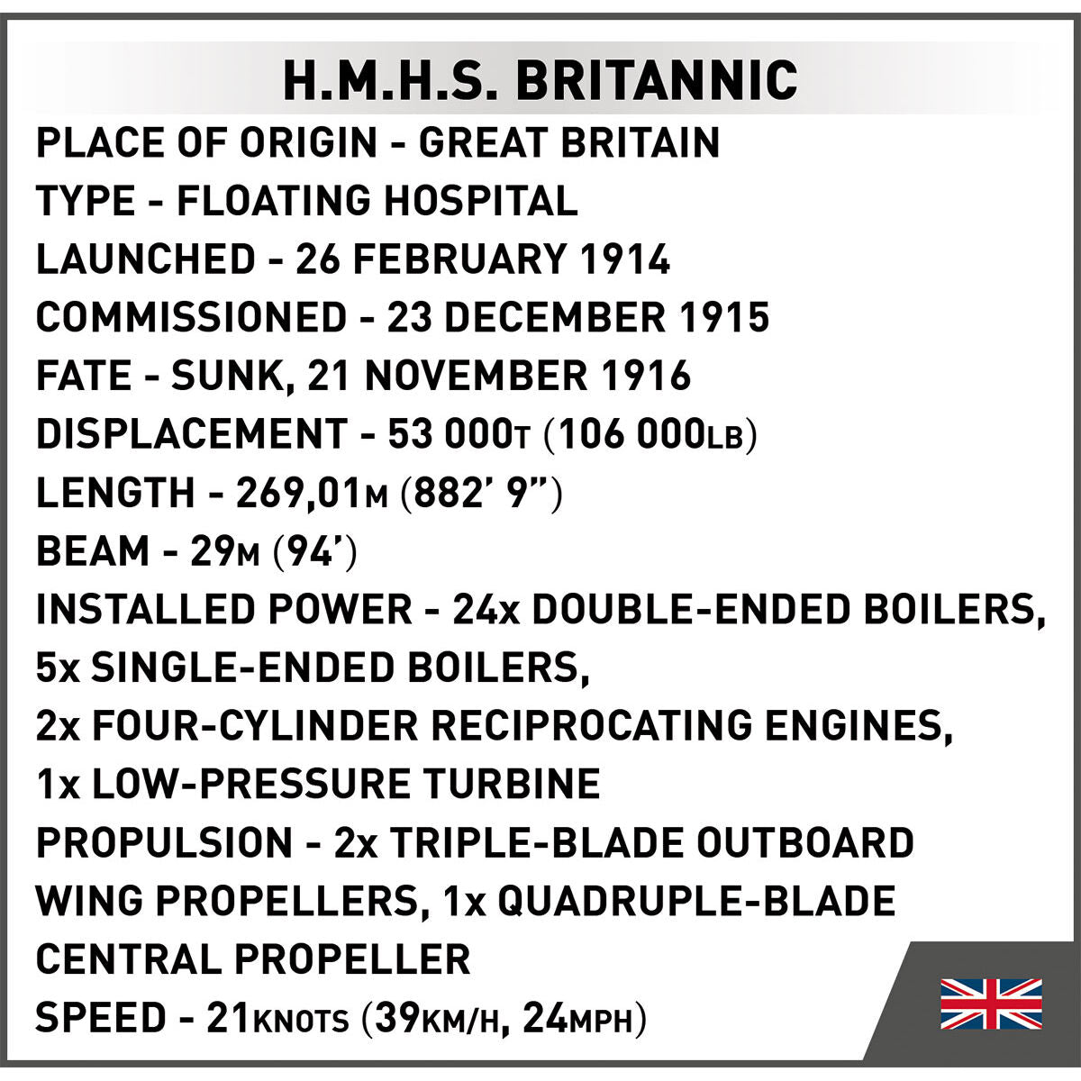 COBI H.M.H.S. Britannic: Set #1681