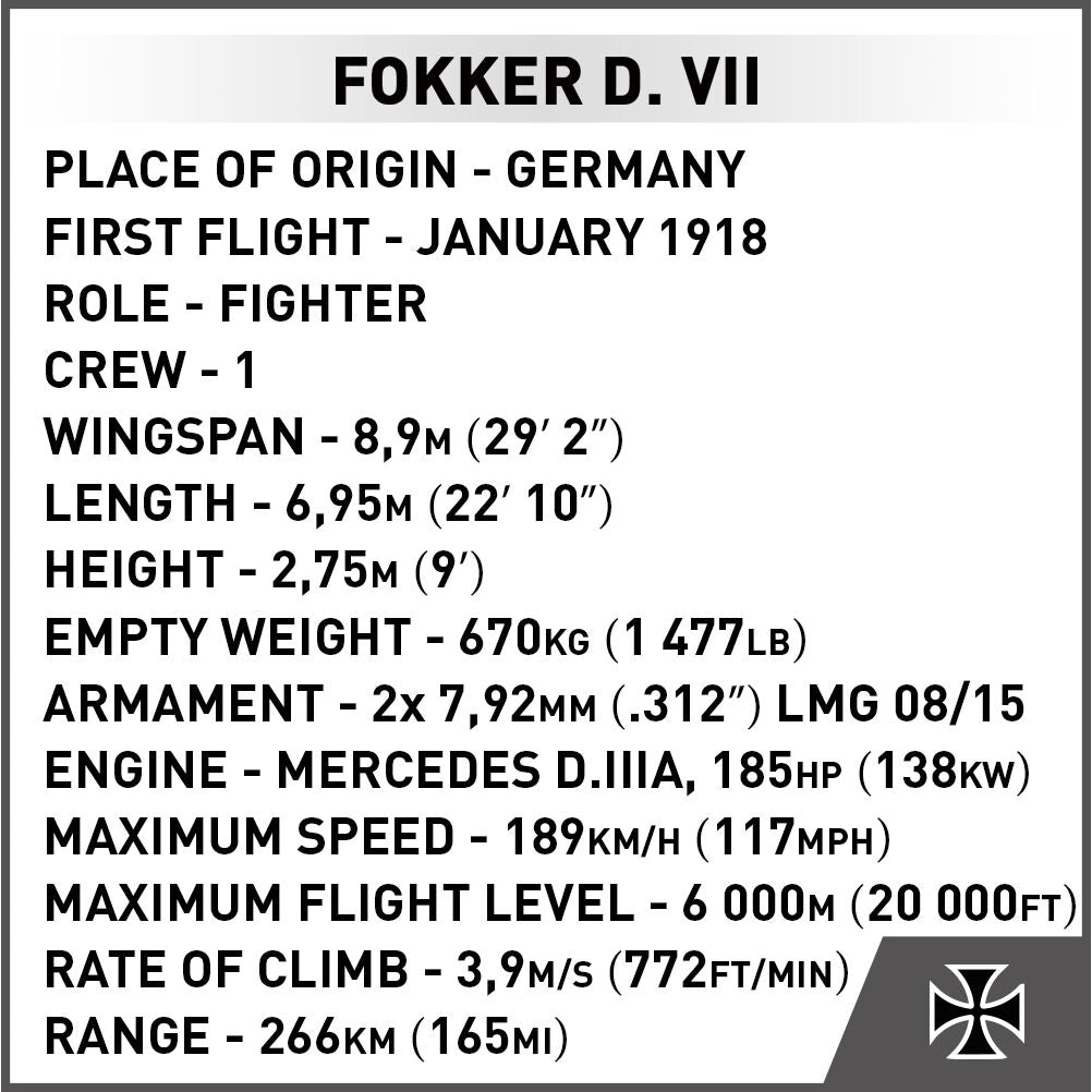 Caza COBI Fokker D. VII: Set #2994
